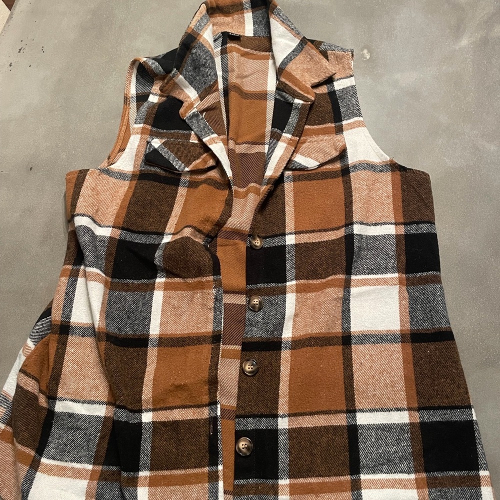 Plaid Sleeveless Vest